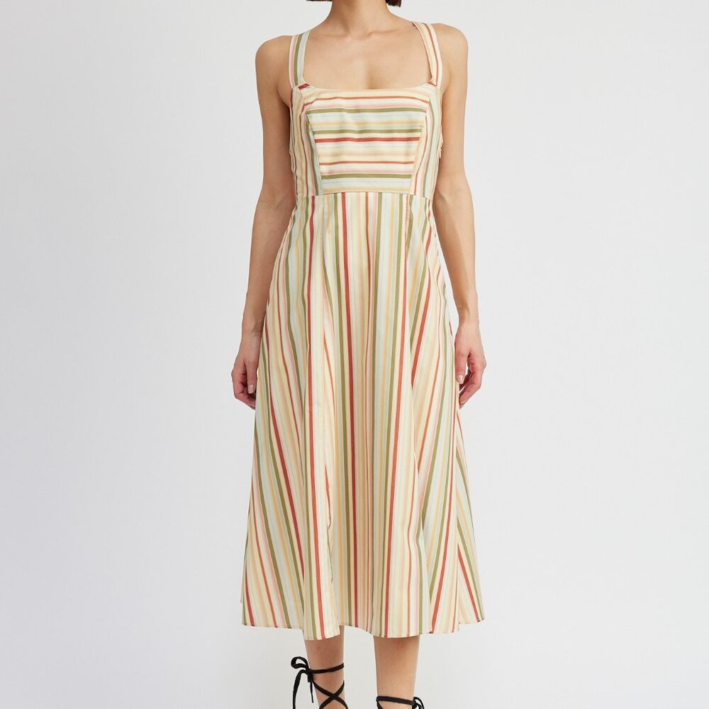 Corset Back Back Midi Dress